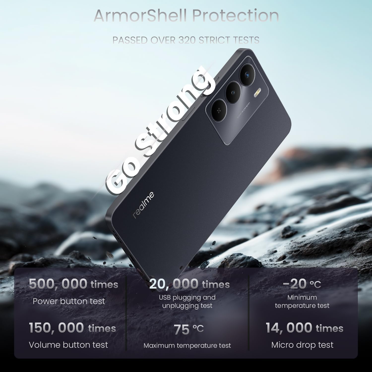 realme 14x 5G Smartphone ArmorShell Protection and durability tests