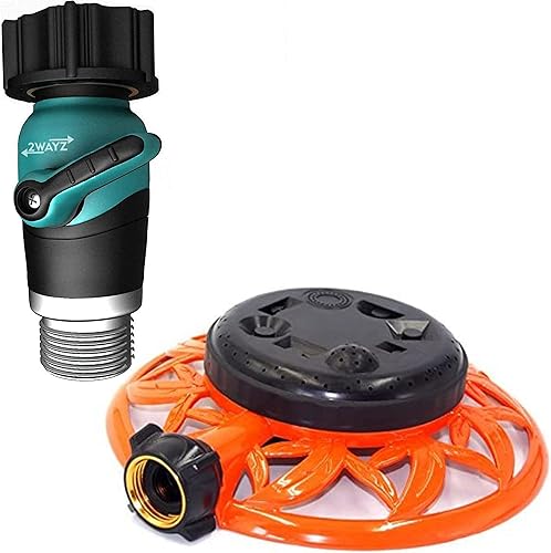 2wayz - Válvula de cierre de manguera de jardín, conexión de manguera de válvula de bola de sellado apretado, válvula de cierre de manguera de agua