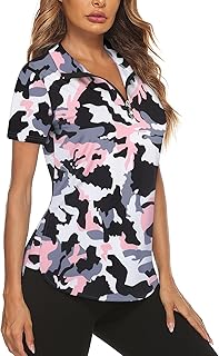 Women's Long Sleeve Golf Tennis Polo Shirts UPF50+ Half Zip Dry Fit Work...