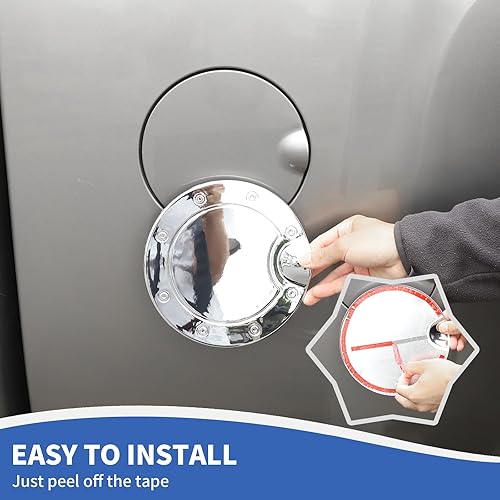 Miniatura 7 de Tapa cromada para depósito de gasolina para puerta de llenado de combustible, compatible con Chevy Silverado y GMC-SIERRA 2007-2013