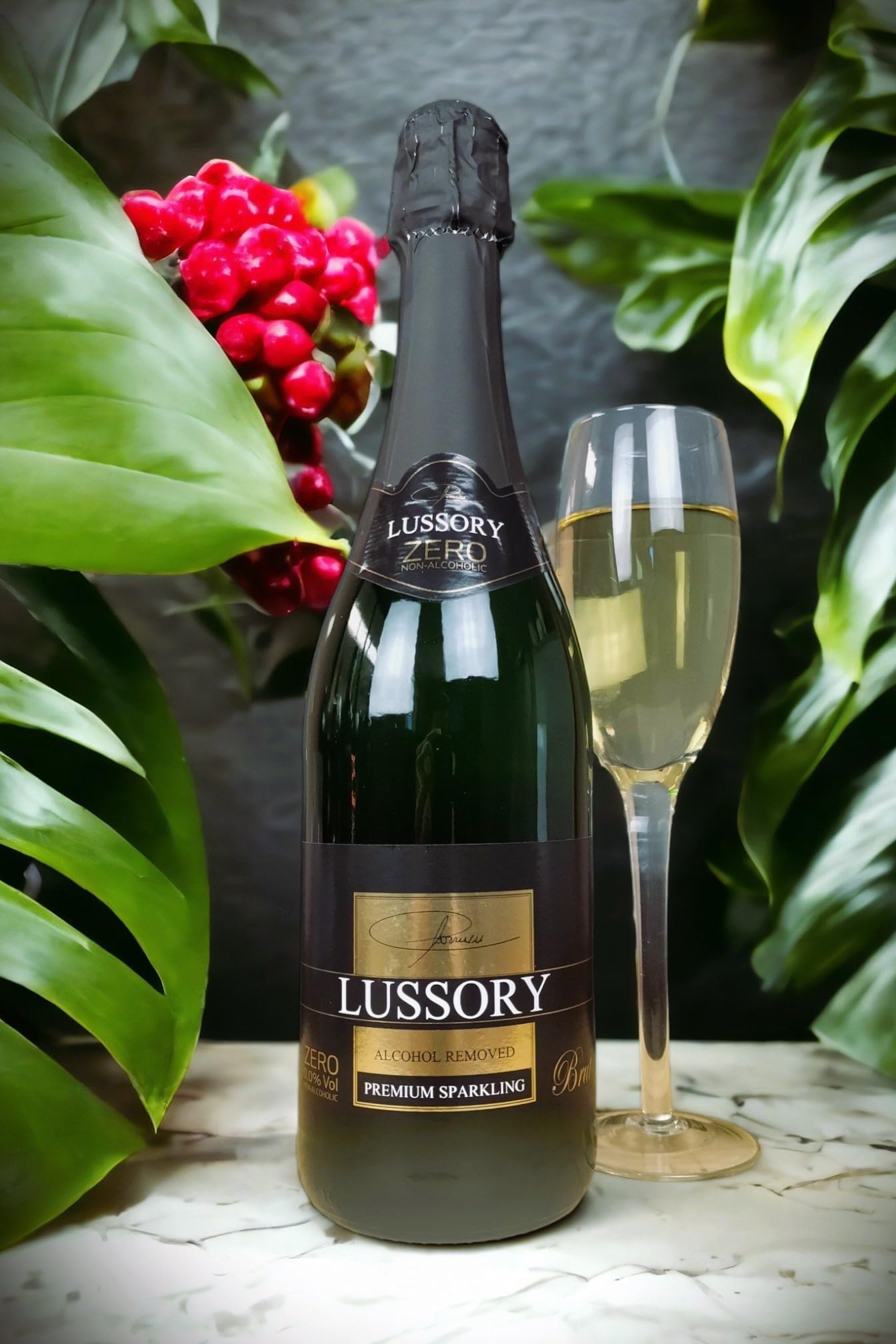 Vino Blanco Espumoso 0,0 SIN ALCOHOL - LUSSORY PREMIUM Sparkling | Caja de 6 botellas x 0,75 L Total: 4500ml | Proceso de Desalcoholización de Vino Original
