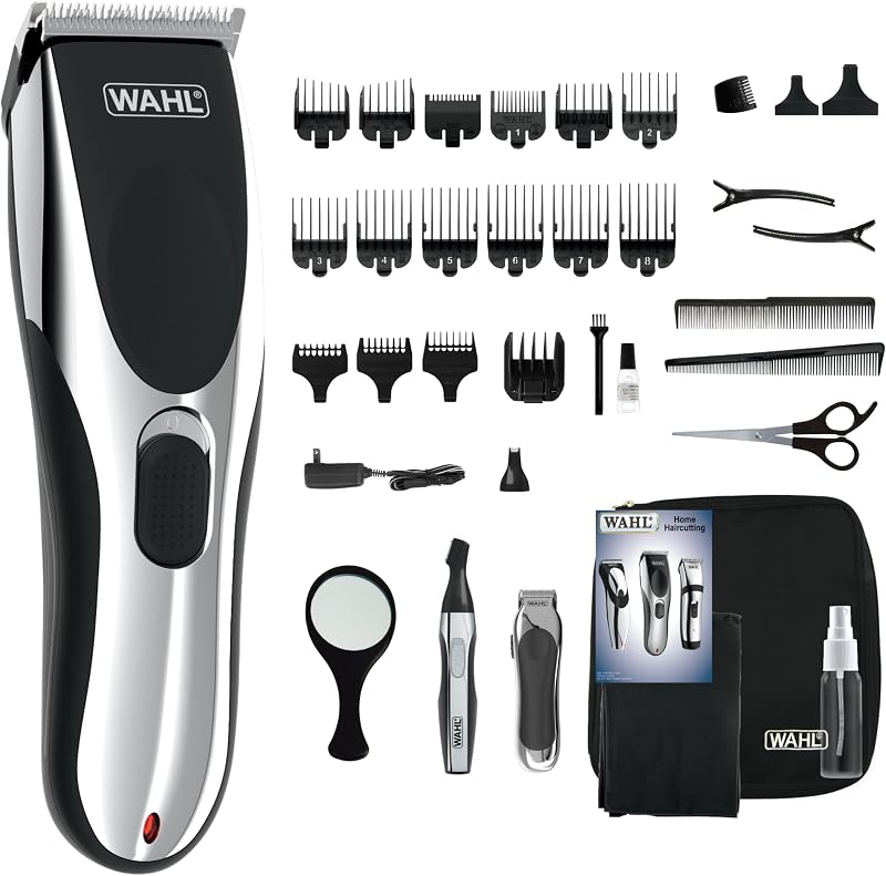 Wahl Canada Kit de barbero inalámbrico para uso en casa, kit de aseo, kit de cortapelos y recortadora, kit de aseo del cabello, kit de aseo de barba, certificado para Canadá, modelo 3155