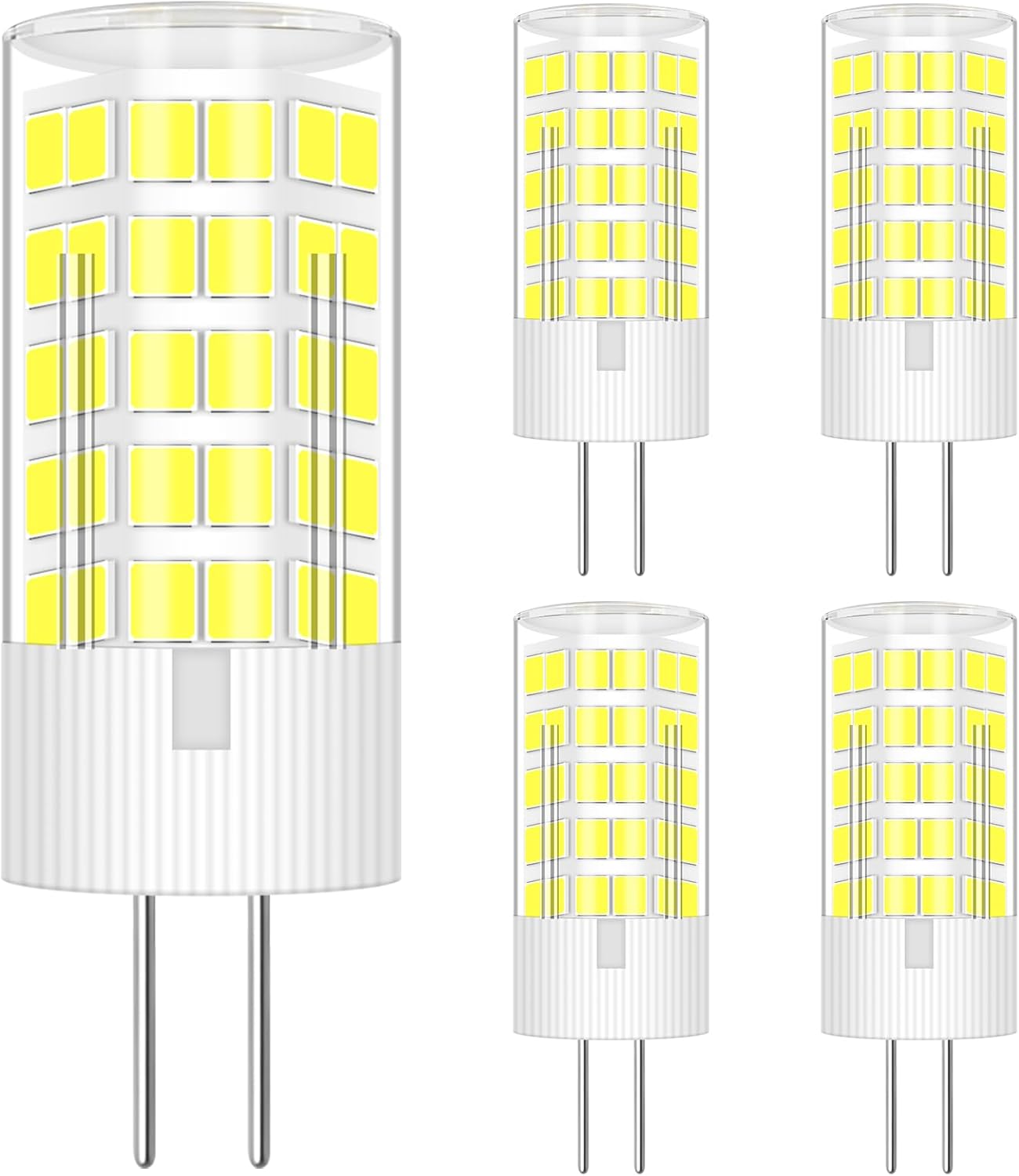 G4 LED Light Bulbs, Dimmable 4W Warm White 3000K 420LM AC110-120V (Not Low Voltage 12V) 40W 45W Equivalent Halogen G4 Bi-Pin Base Bulb for Under-Cabinet Lights, Ceiling Lights, Pack of 5