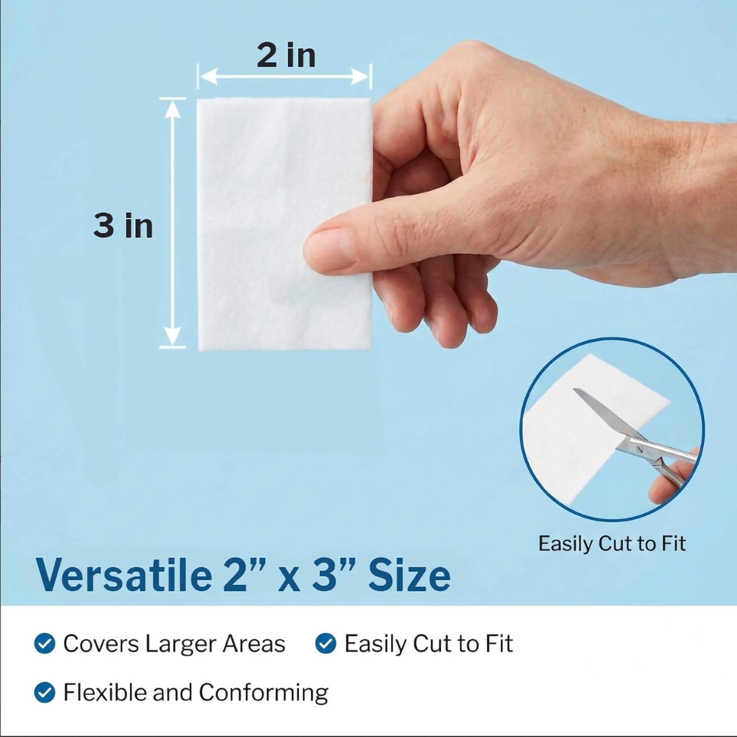 McKesson Non-Adherent Pads for Wounds, 2x3 Inch, 1200 Count, Sterile Non-Stick Wound Dressing, Highly Absorbent, Painless Removal, Individually Wrapped