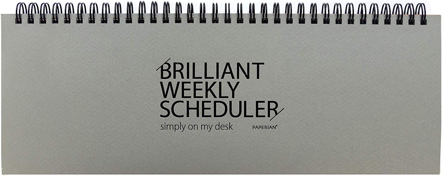 PAPERIAN Brilliant Weekly Scheduler – Wirebound Undated Weekly Planner Pad Scheduler (Gray) PAPERIAN Brilliant Weekly Scheduler – Wirebound Undated Weekly Planner Pad Scheduler (Gray)