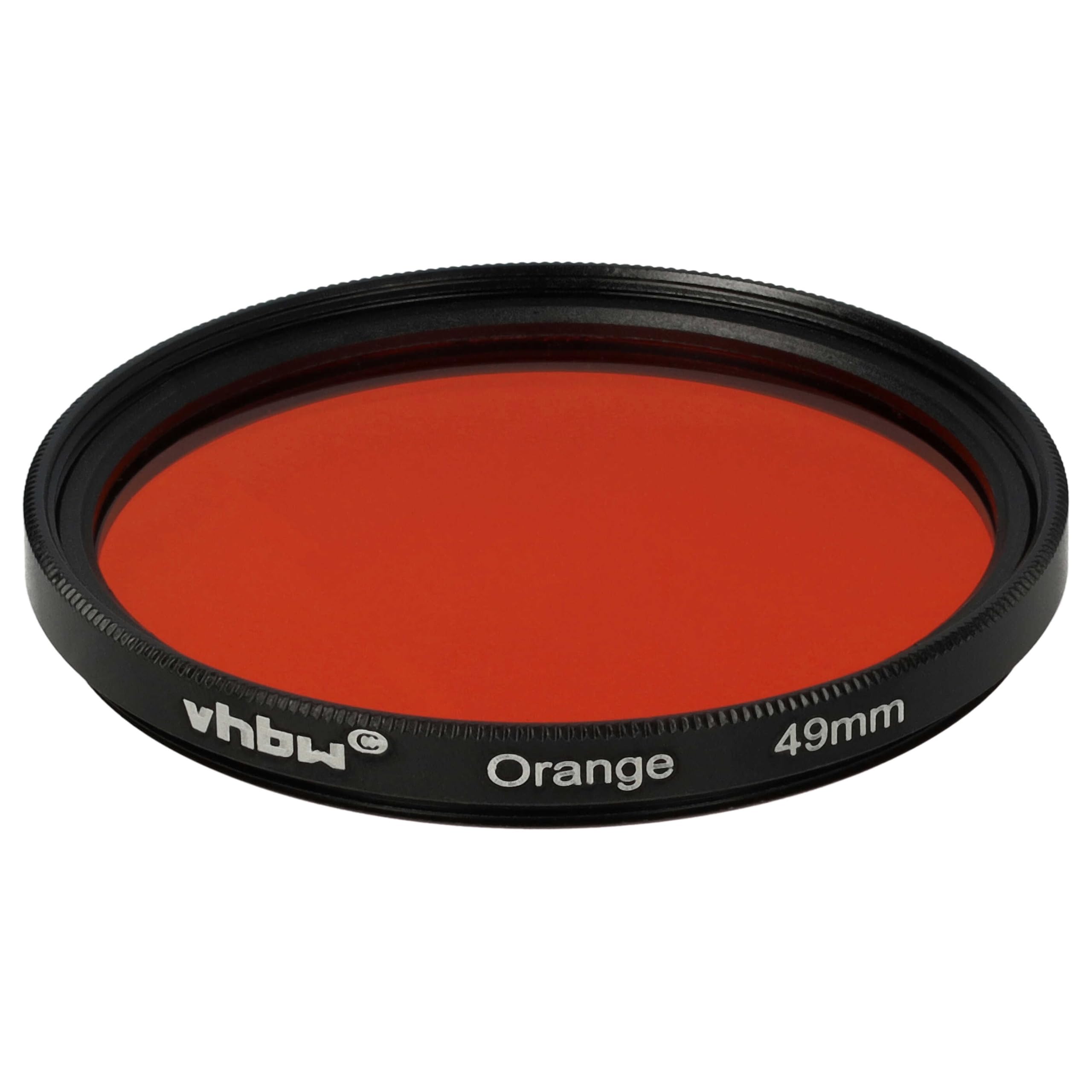 vhbw Uniwersalny kolorowy filtr pomarańczowy do obiektywów aparatu z gwintem filtra 49 mm - pomarańczowy filtr