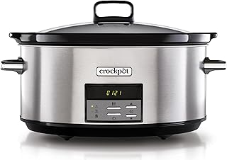 Crock-Pot Digital Slow Cooker with Casserole Oven Safe | 7.5 L (10 People or More) | Dishwasher Safe | Stainless Steel [CS…