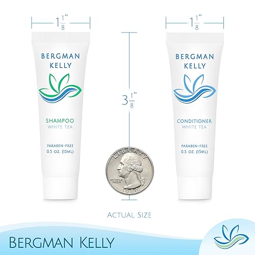 Miniatura 3 de BERGMAN KELLY Round Hotel - Juego de 3 barras de jabón, champú y acondicionador (0.5 oz cada uno, 150 unidades, té blanco), deleita a tus invitados
