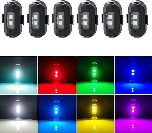 LECART 8 Colors Led Anti Collision Strobe Lights