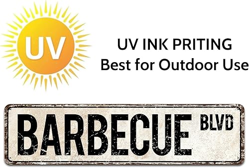 Miniatura 4 de SOYAVE Letrero de calle de Barbecue Blvd, letrero de barbacoa para decoración de barbacoa, regalo para amantes de la barbacoa, decoración de pared