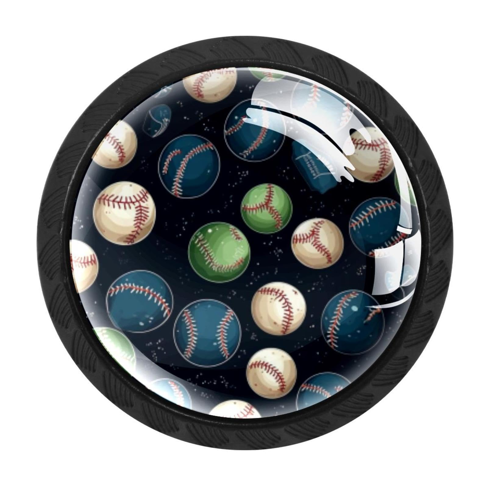 Chenzzzz Multicolored 05 4 Pieces Baseball Cabinet Knobs Drawer Dresser Pulls Handles For Home Kitchen Office Bathroom Door Kids Room
