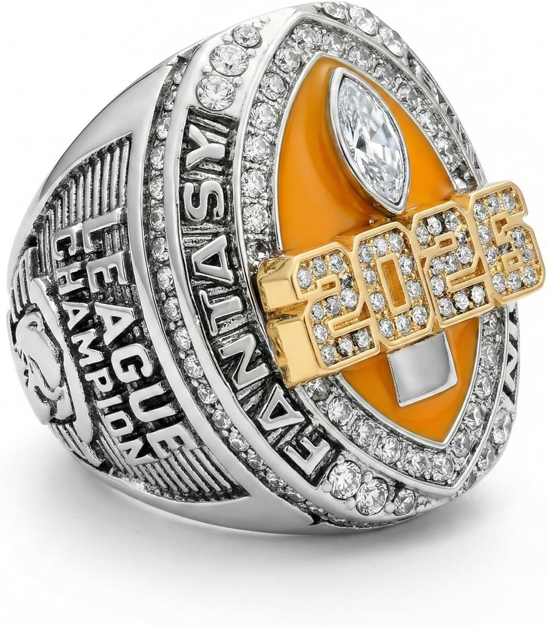 2026 Engraved Fantasy Football Winner Trophy Championship Prizes League Sports Fan Ring Set with Box