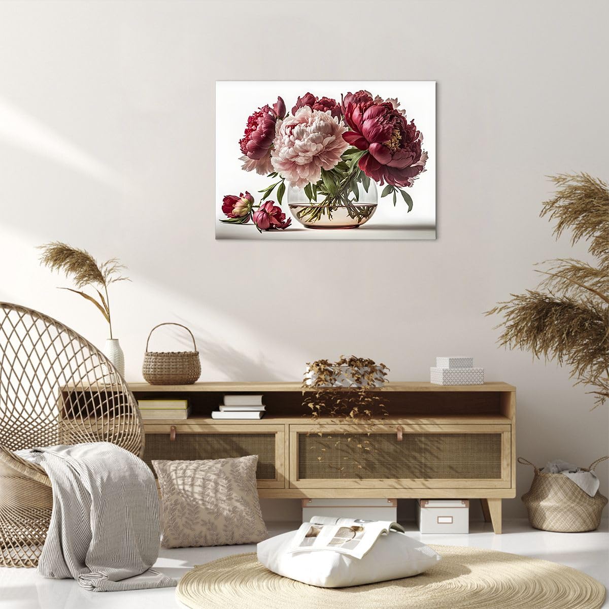 Moderne Impression sur Toile Fleur Hortensia Nature Image Tableau Decoration Murale 70x50cm Deco Cadre Décoration Salon Chambre Cuisine Horizontal Tableaux Decoratifs Muraux Art Wall AA70x50-5244
