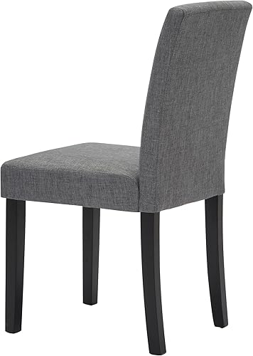 Miniatura 9 de LSSPAID Juego de 2 sillas de comedor tapizadas de tela moderna y elegante, sillas de comedor con patas de madera maciza para cocina, sala de estar,