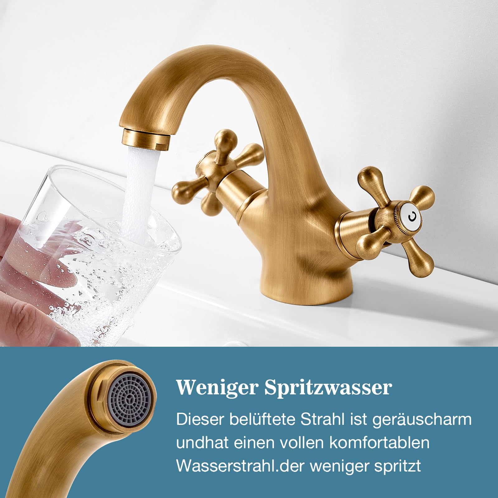 Goldene Waschtischarmatur Von Rozin – Modern, 1-Loch Montage, 5 Jahre Garantie Goldene Waschtischarmatur Von Rozin – Modern, 1-Loch Montage, 5 Jahre Garantie