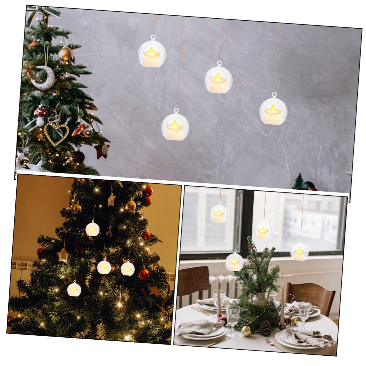 GALPADA Bolas de Navidad Transparentes Rellenable de Plástico Huecas de 8 CM 20 Unidades Adornos Colgantes para Decoración de Fiestas Bodas Cumpleaños y Árbol Navideño