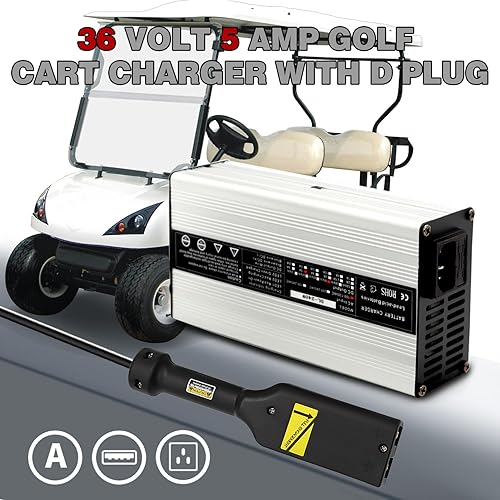 Miniatura 5 de Nakkaa Cargador de batería de 36 V 5 A con enchufe D Volt de repuesto para carrito de golf Medalist EZGO Txt