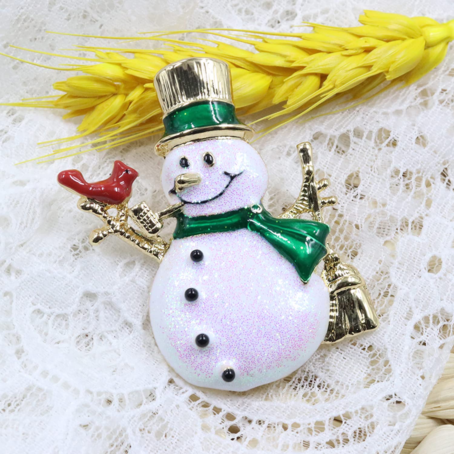 BODY16G CZCZ Christmas Snowman Brooches Enamel Lapel Pins Cartoon Brooch Pins Brooch Pins Clothing Bags Hats Accessories DIY Surprise