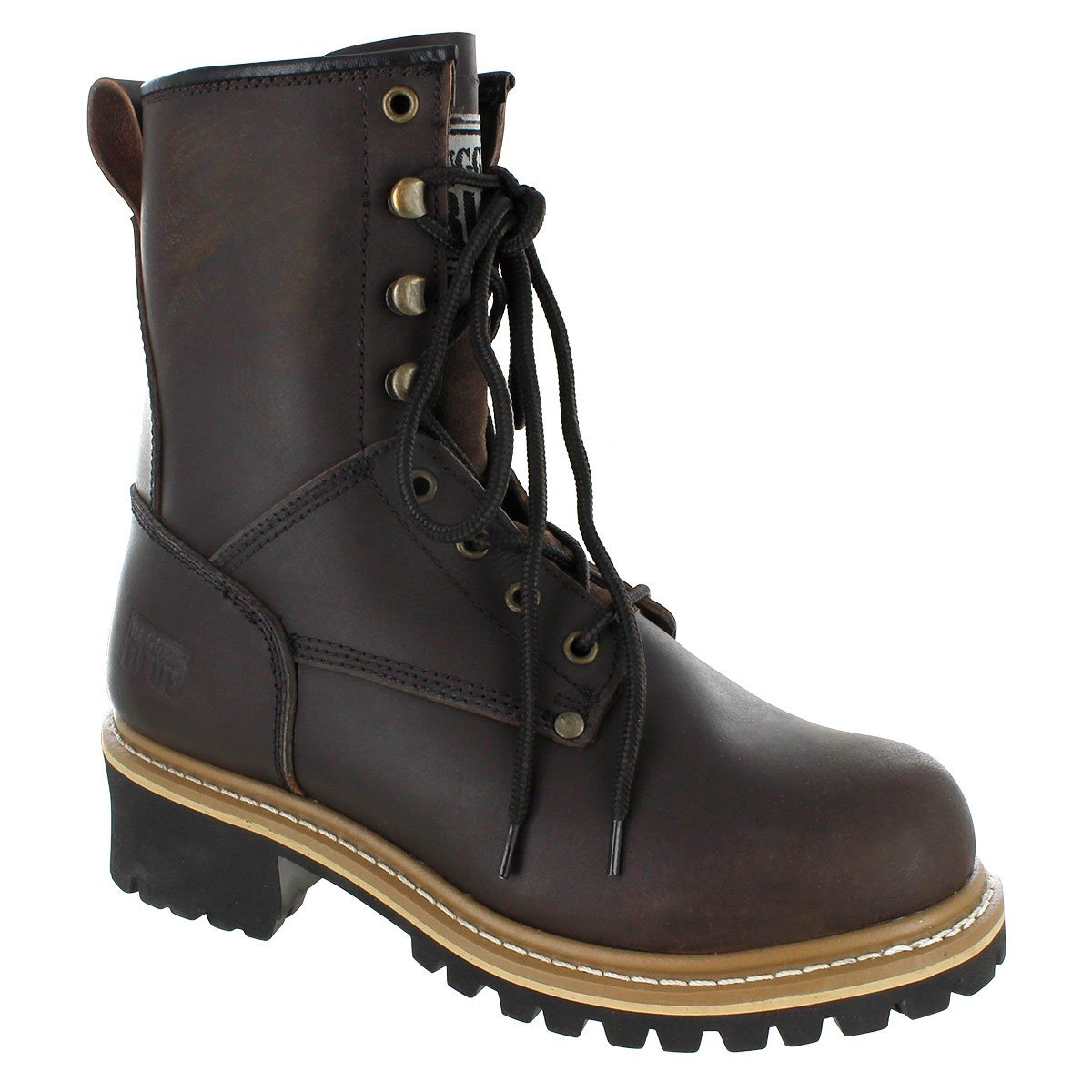 Rugged Blue MS002-BRN-ST-10.5M-UNLN Pioneer II Steel Toe Logger Boot - 10.5M - Unlined, English, Capacity, Volume, Leather, 10.5M, Brown ()