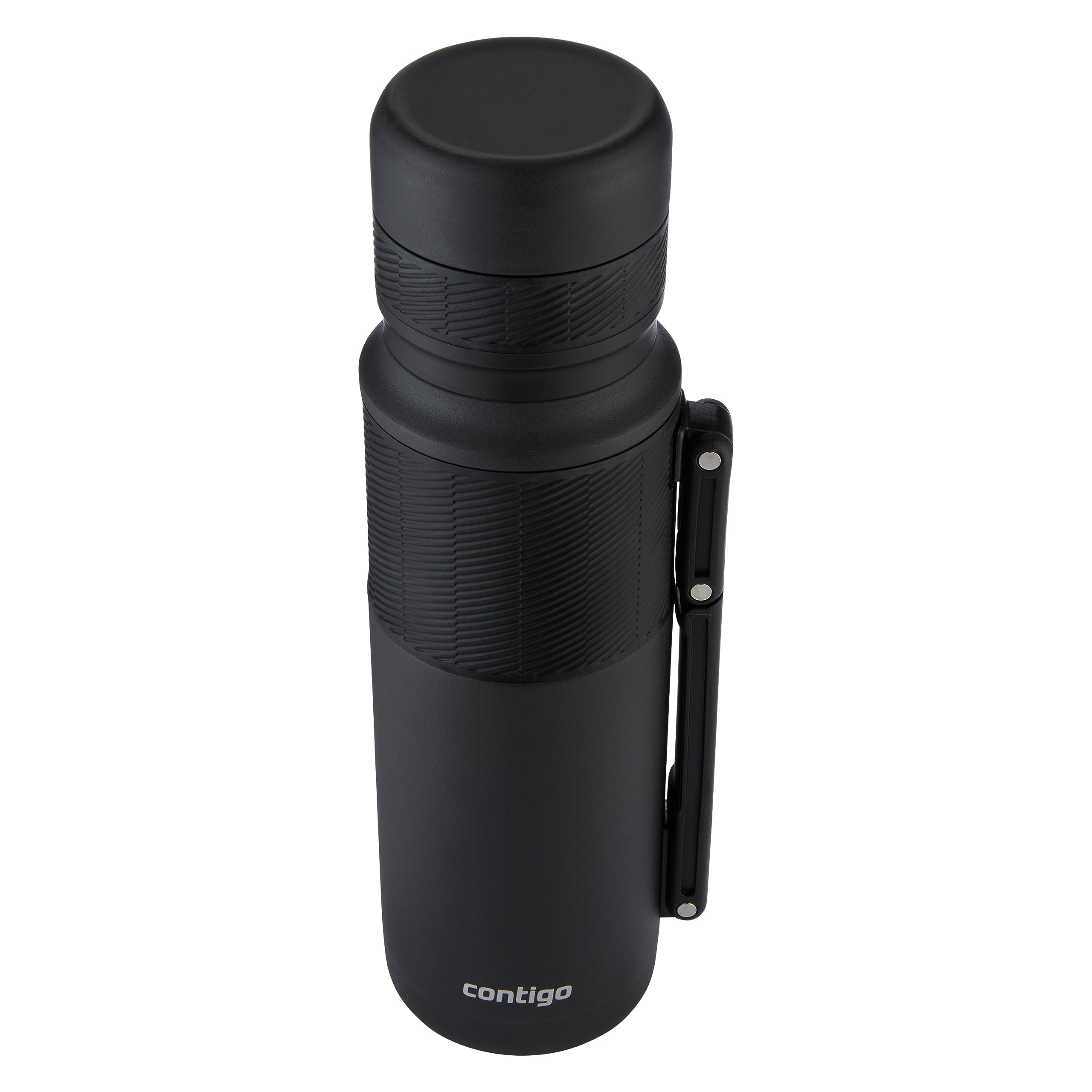 Contigo Thermoflasche Thermalock, Edelstahl Isolierbecher, Kaffebecher to go, auslaufsicher, spülmaschinenfester Deckel BPA-frei, mit Griff, 1200 ml, Matte Black