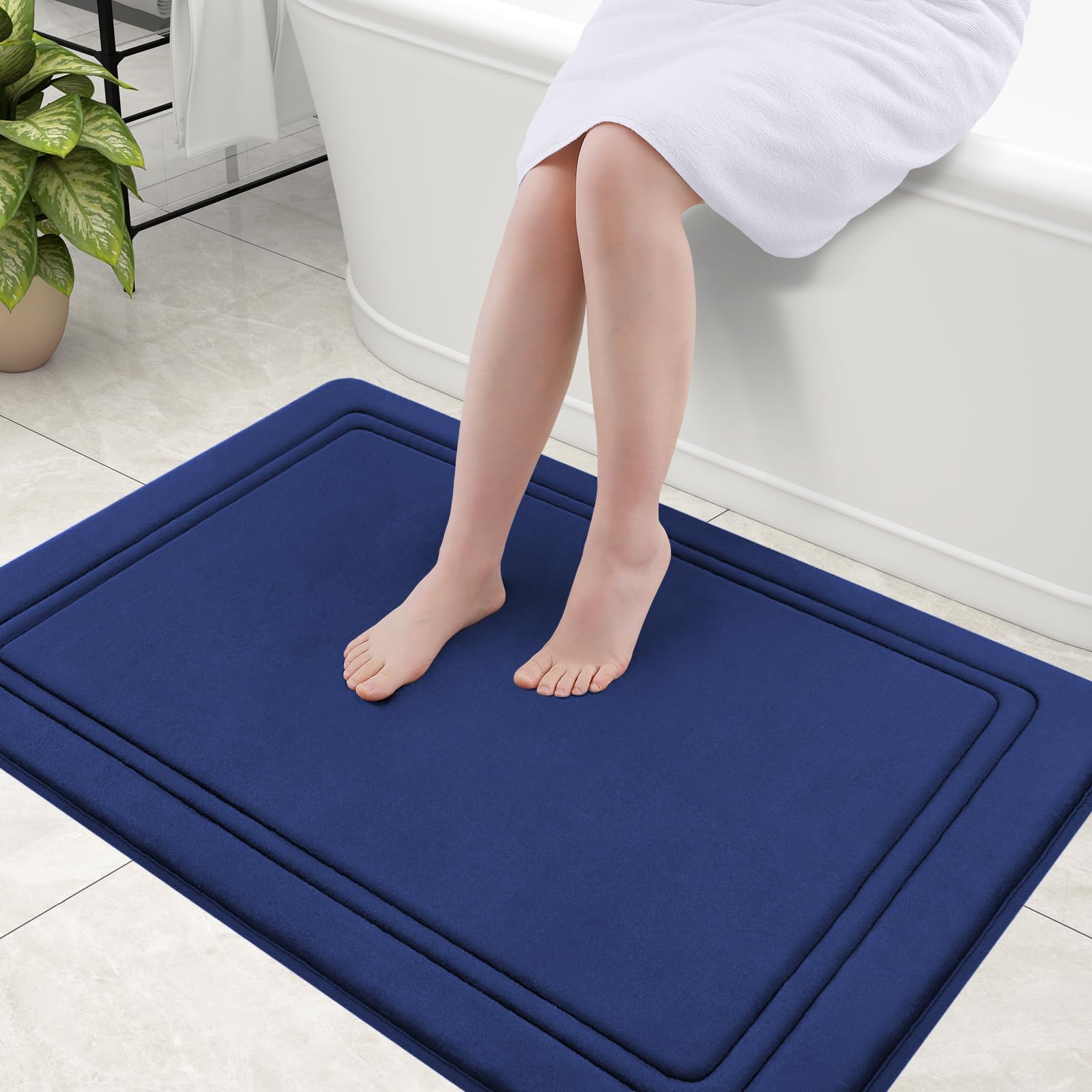 Grandaily Memory Foam Bath Mat Rug 40x32, Ultra Soft, Non-Slip and Absorbent Bathroom Rugs, Machine Wash Dry, Comfortable Bath Carpet for Bathroom