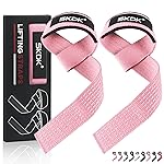 SKDK Cotton Hard Pull Wrist Lifting Straps Grips Band-Deadlift Straps with Neoprene Cushioned Wrist Padded and Anti-Skid Silicone - for Weightlifting, Bodybuilding, Xfit, Strength Training