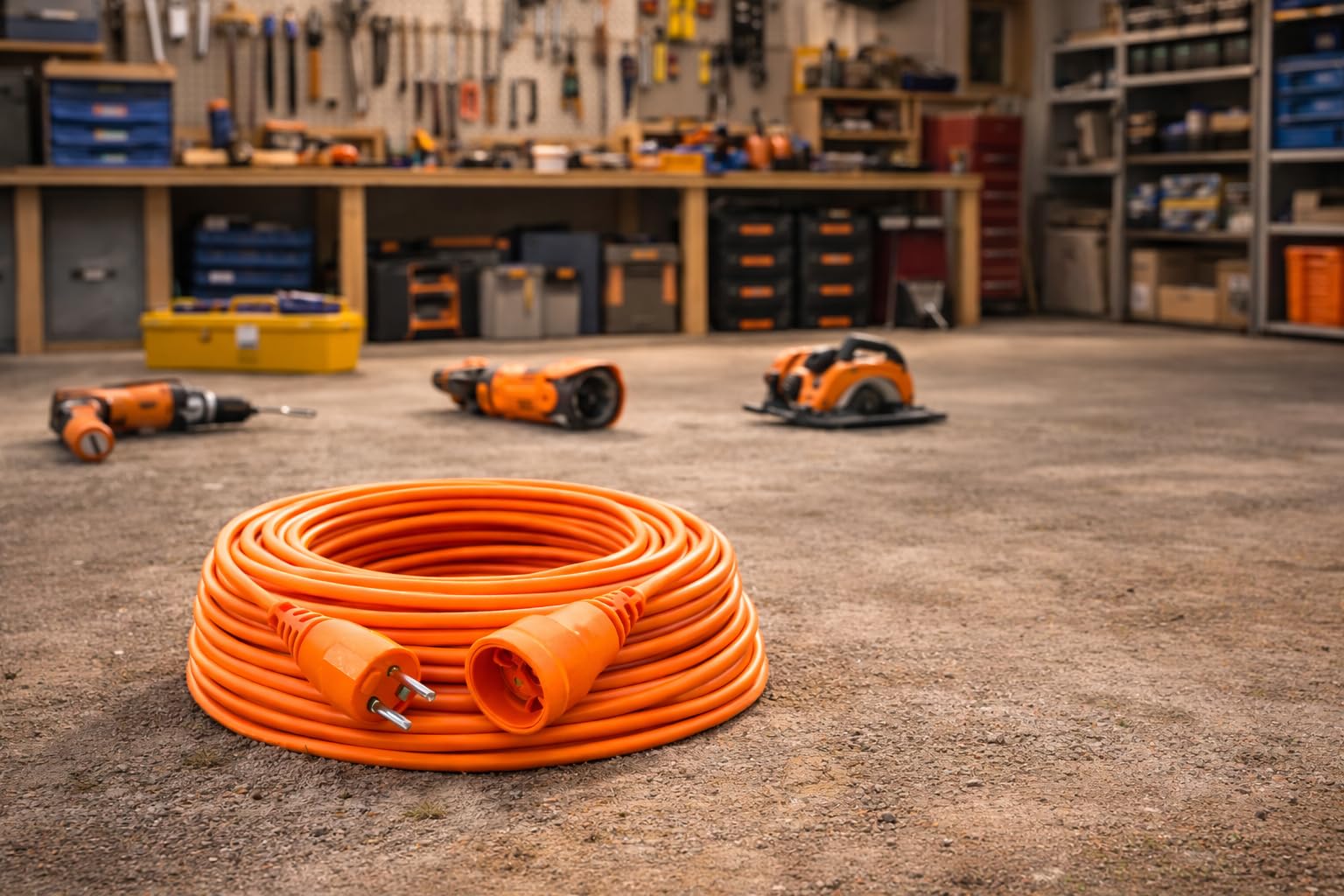 Verlängerungskabel 50m 220–240V, 10A, Robustes Stromkabel für Garten, Baustelle, Werkstatt und Camping, extra Lange Reichweite, Flexible PVC-Isolierung