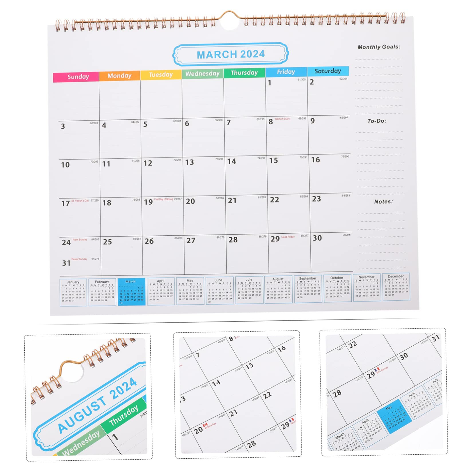 STOBOK 5stücke Tearable Monatskalender Wandkalender Mit Spiralbindung Für Zuhause Monate Praktischer Terminplaner Für Familie Und Büro