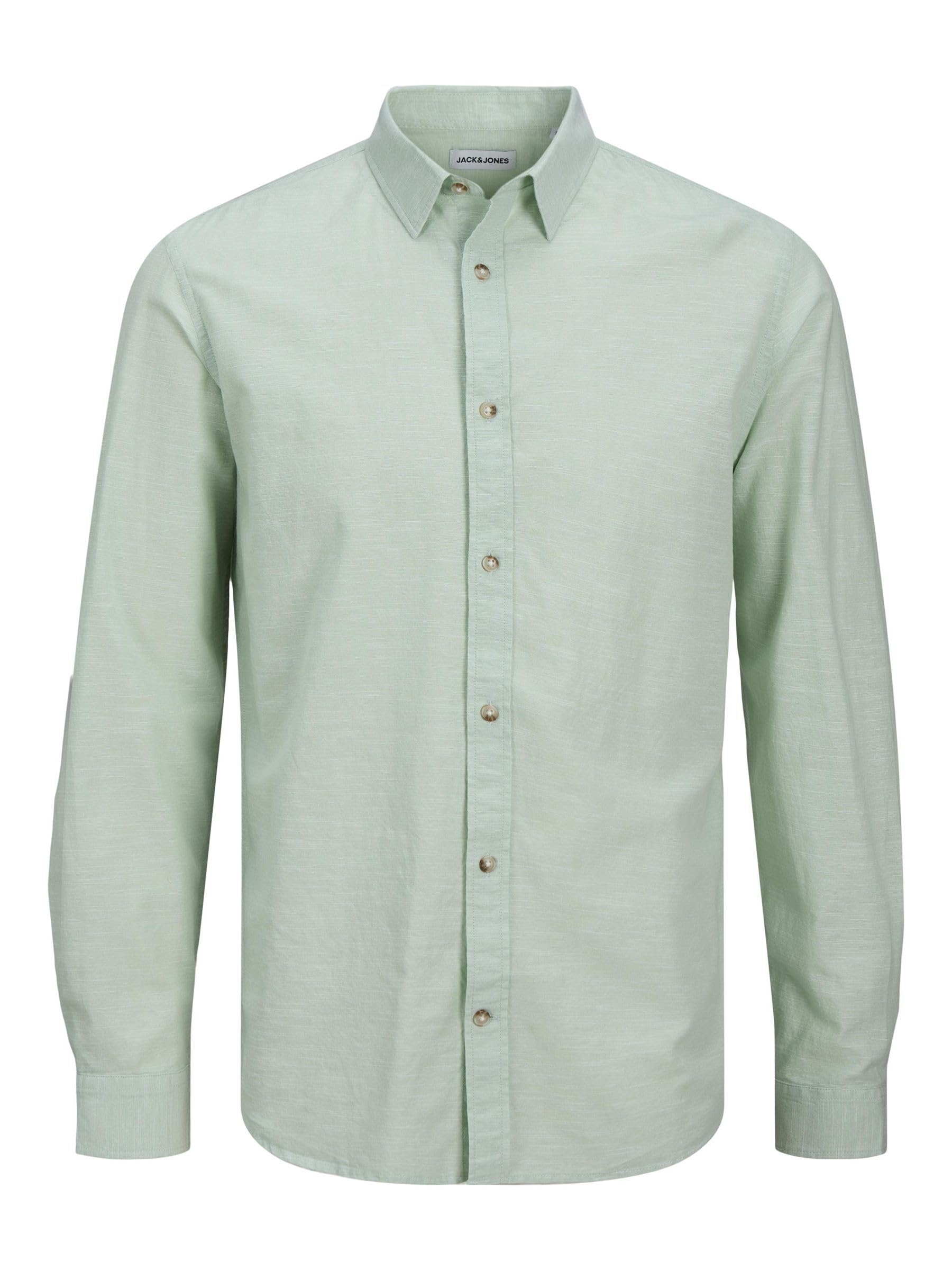 JACK & JONES JJESUMMER LS SN Shirt, Iceberg Green, M