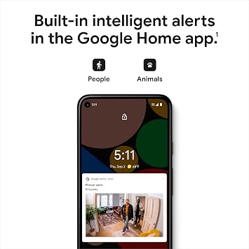 كاميرا أمان Google Nest ( سلكية ) - الجيل الثاني - ضباب ، 1080 بكسل ، حركة فقط