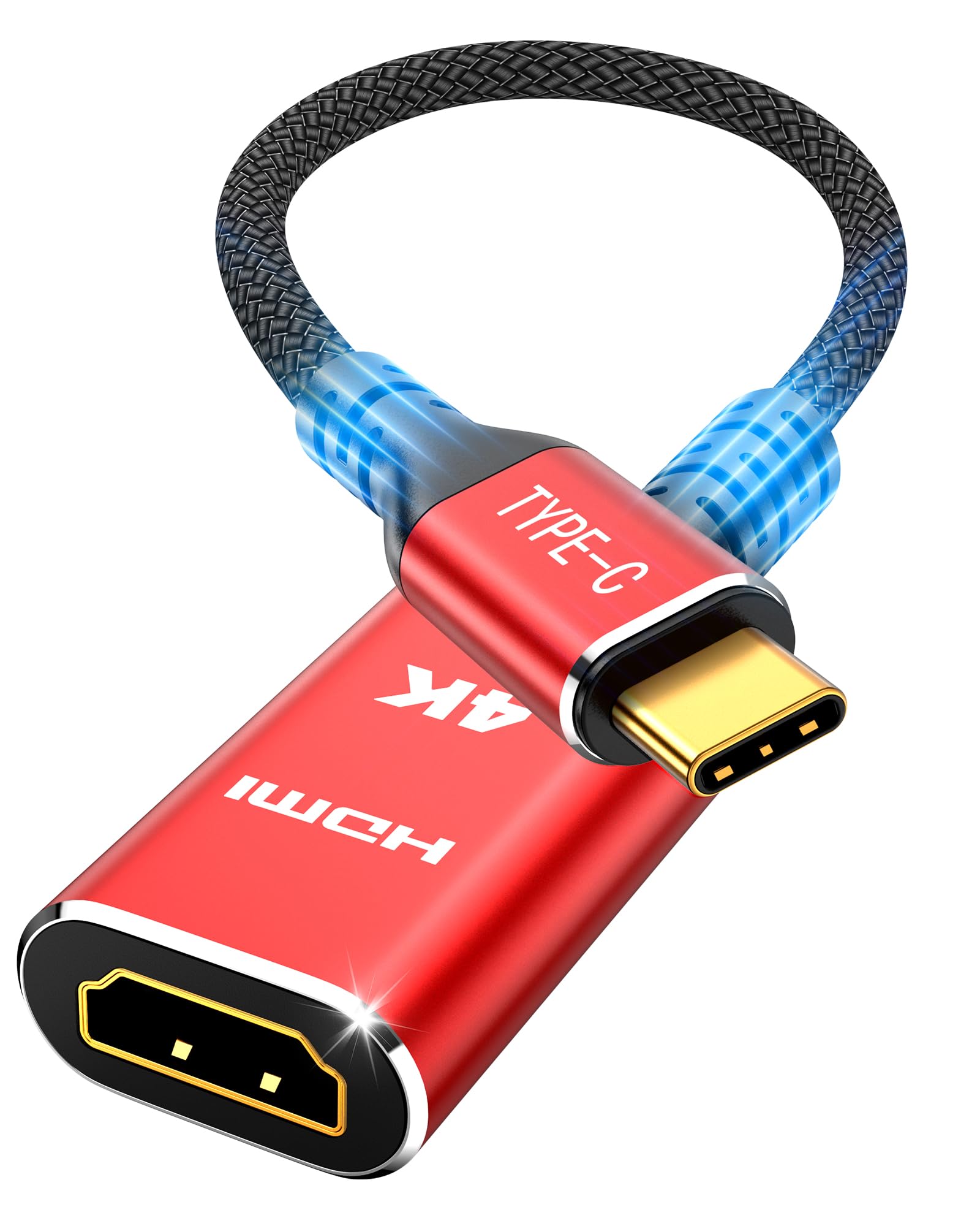 Highwings USB C to HDMI Adapter 4K, High Speed USB Type C to HDMI Adaptor, [Thunderbolt 3/4 Compatible] with iPhone 15 Pro/Max, MacBook Pro/Air, iPad