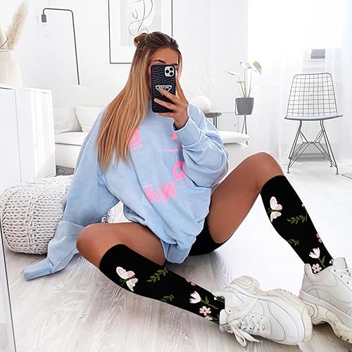 Miniatura 2 de FuelMeFoot 6 pares de calcetines de compresión para mujeres y hombres, 15-20 mmHg, soporte graduado hasta la rodilla, calcetines para enfermeras,