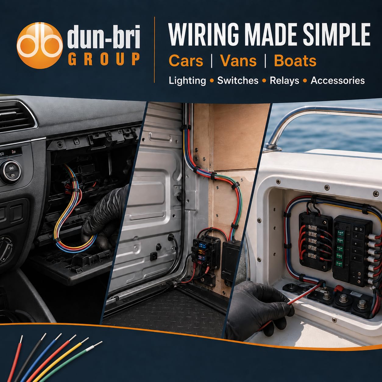 DBG - Cable automotriz de pared delgada de un solo núcleo, 1,0 mm² (16,5 A), 17 AWG, aislamiento de PVC a alta temperatura, ideal para proyectos de 12 V de autos, marinos y eléctricos (11 paquetes de