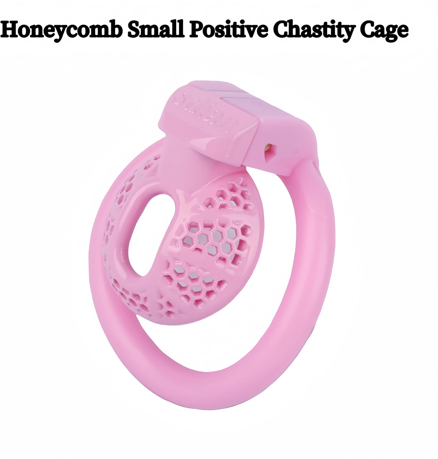 Male Chastity Devices Cock Cage - Nylon 3D Printed Lightweight Pink Chastity Cage,Small Honeycomb Chastily Device with 4 Rings,Sex Toys for Sissy Men (Positive)