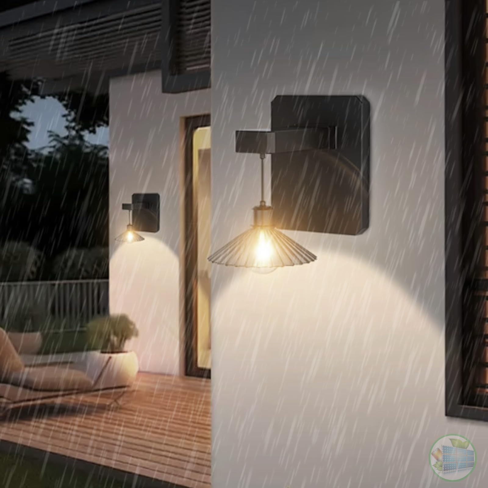 Applique murale LED extérieur vintage étanche IP65 luminaire solaire fer noir balcon allée