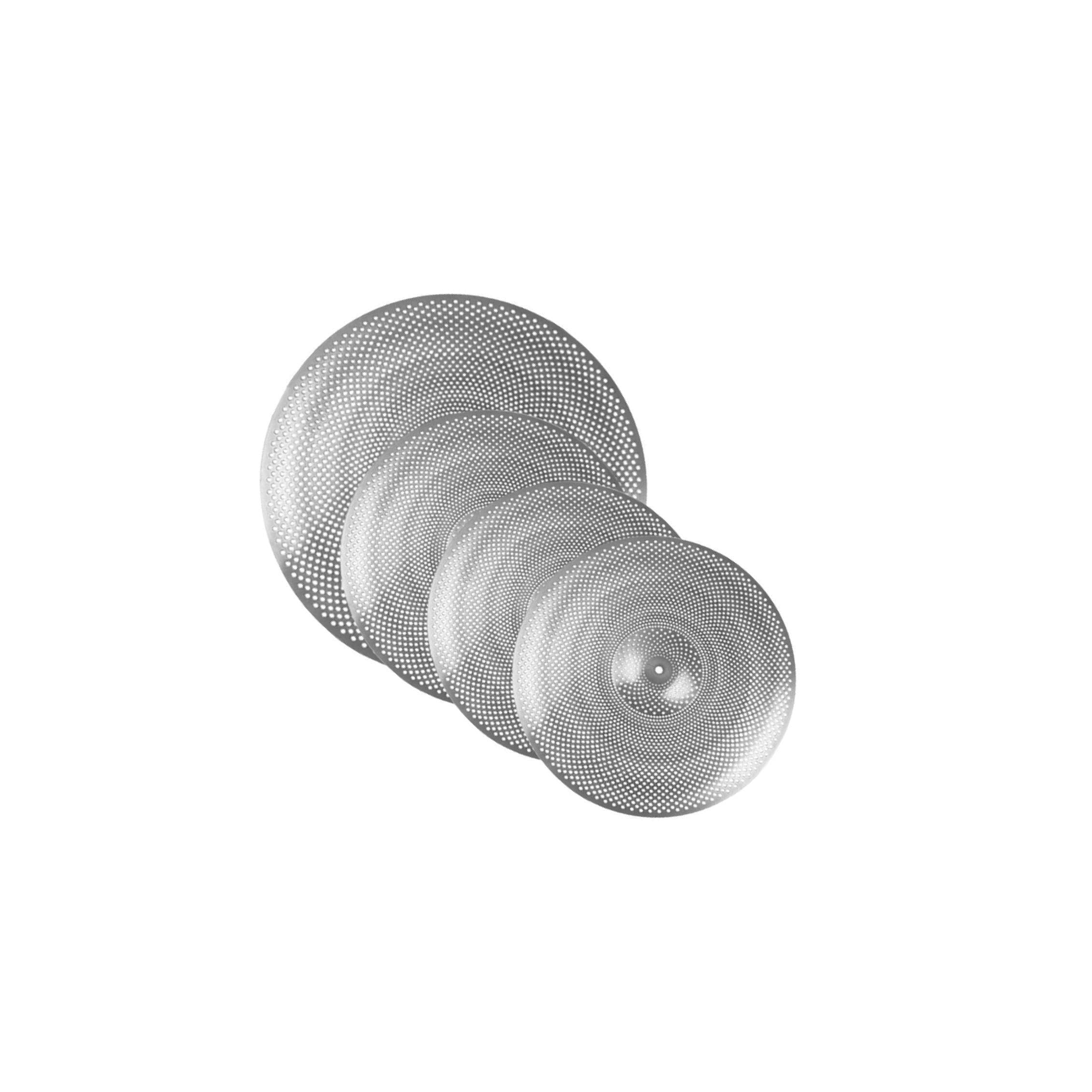 Set di piatti silenziosi per esercitazioni di batteria a basso volume, suono essenziale, sessioni di pratica silenziose a casa o in studio, accessori per batteria.