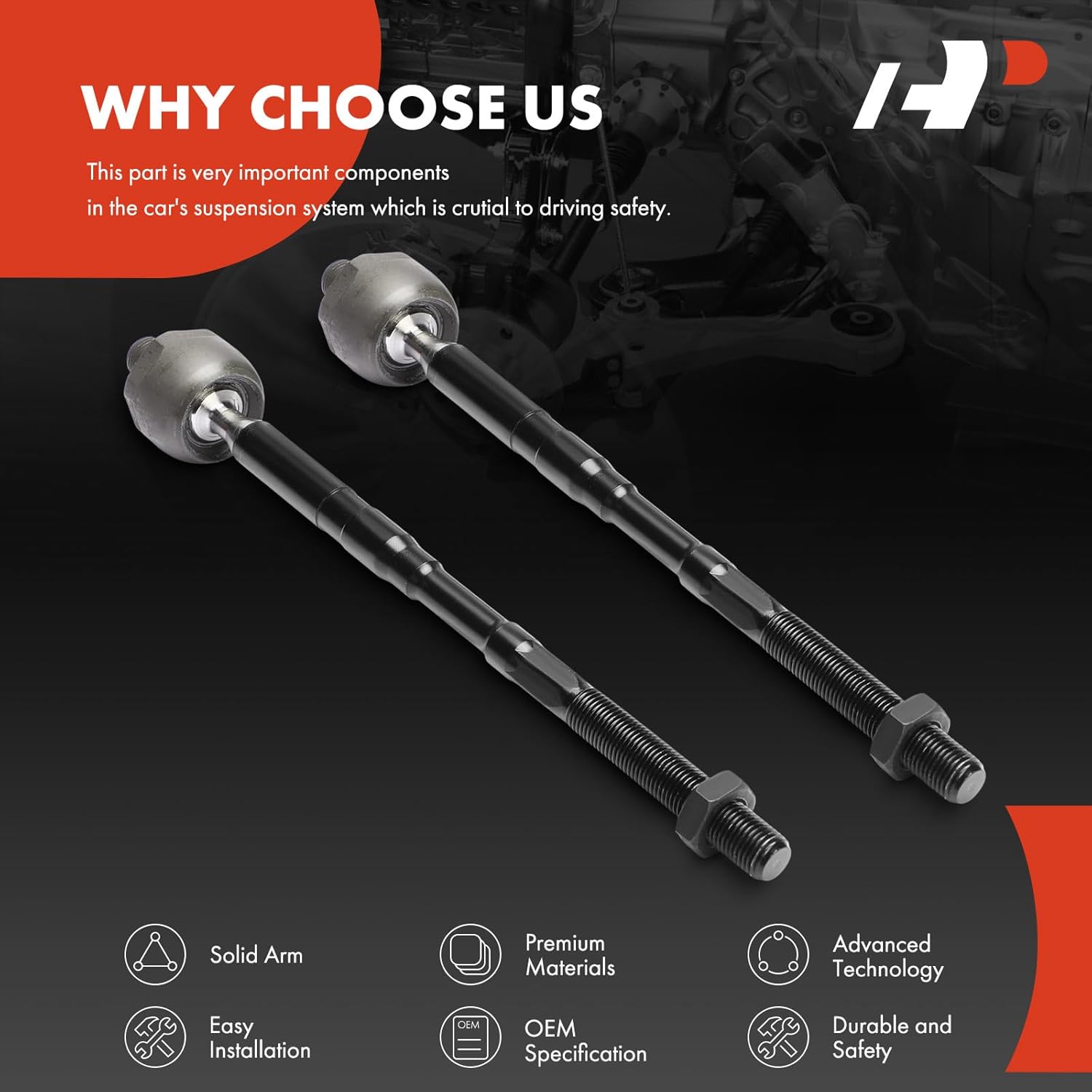 A-Premium 2 x Front Inner Tie Rod Ends, Compatible with Ford Taurus 2016-2019, Flex 2016-2019, Police Responder Hybrid 2019-2020, SSV Plug-In Hybrid 2019-2020 & Lincoln MKT 2016-2019