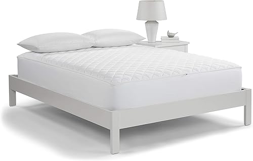 Serta Protection Plus - Funda de colchón ajustable con relleno de fibra, tamaño California King, color blanco