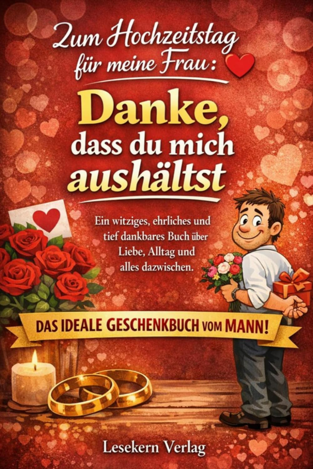 Zum Hochzeitstag für meine Frau: Danke, dass du mich aushältst: Ein witziges, ehrliches und tief dankbares Buch über Liebe, Alltag und alles dazwischen