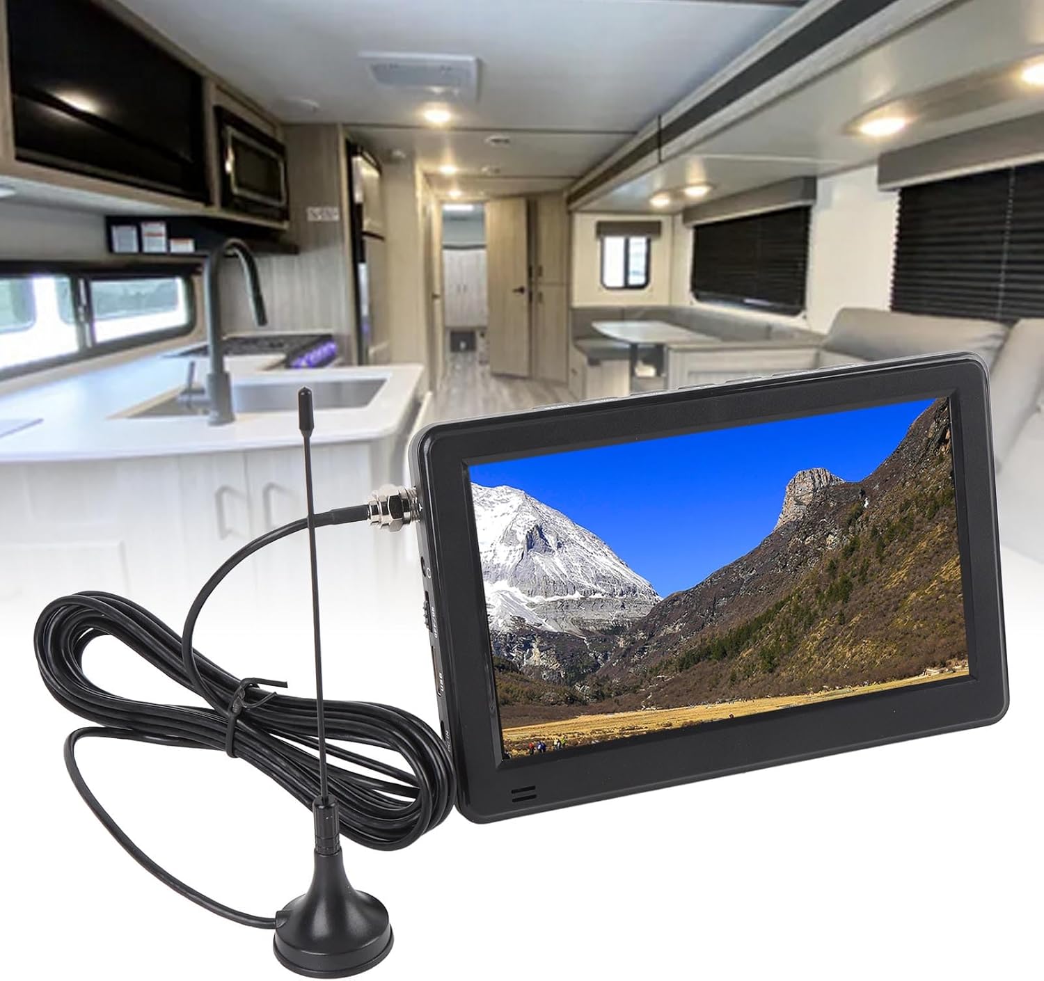 Jectse 6 Inch Portable Digital ATSC TV, Lightweight Compact LED Television with Built in USB and Memory Card Slot, for Car Camping Outdoor Activities
