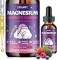 Vista 1 de Magnesium Glycinate Liquid for Kids - Magnesium Bisglycinate Drops with L-Theanine, Chamomile & Vitamin B6, B12, C, D3 for Sleep, Relaxation, Immune