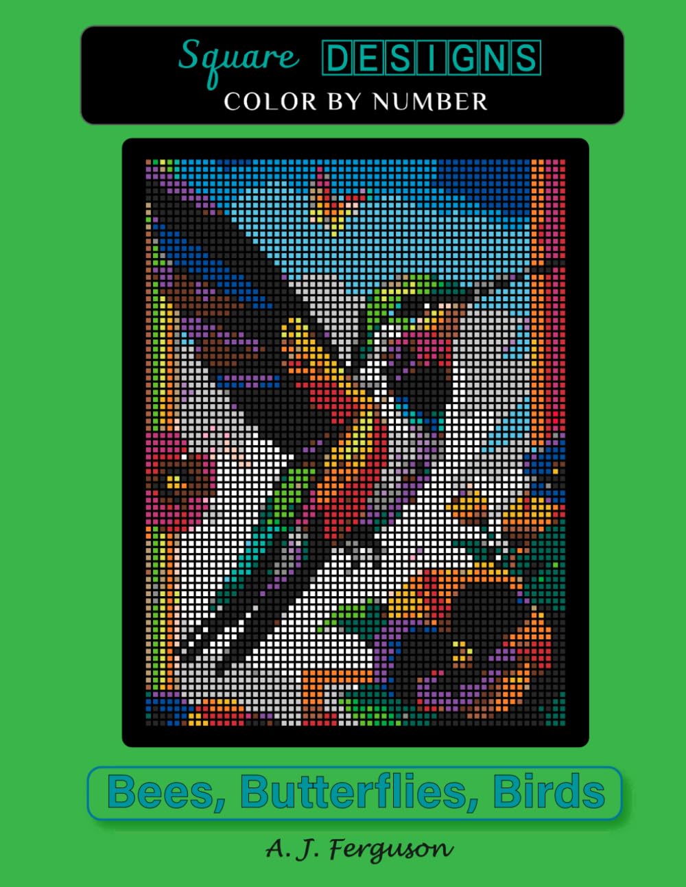 Bees, Butterflies, Birds Color by Number Book - Standard paper