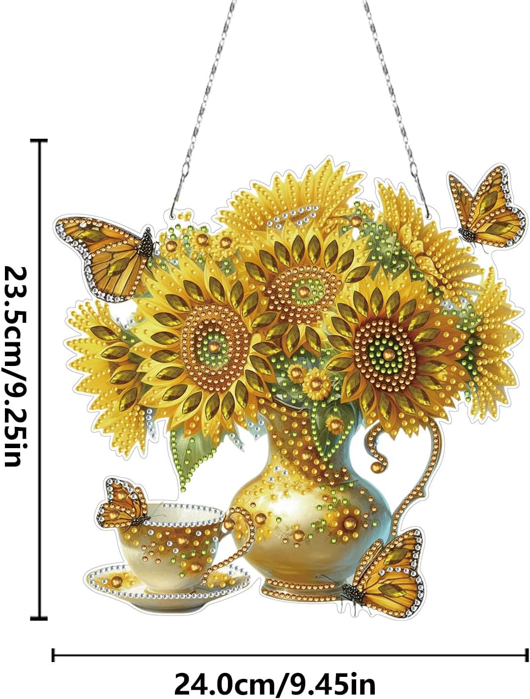 yzARTche DIY Diamond Art Painting Kit Spring Ornament, 5D Special Shaped Rhinestone Hanging Kits Diamond Art Window Hanging Kits Box Package-4PCS-B