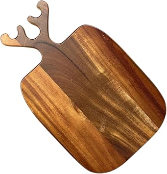 Deconox Deer Horn Acacia Cutting Board Large Size Antibacterial Washable Chopping Board Rectangular, Washable Acacia Cutting Board (35 * 22*2cm)