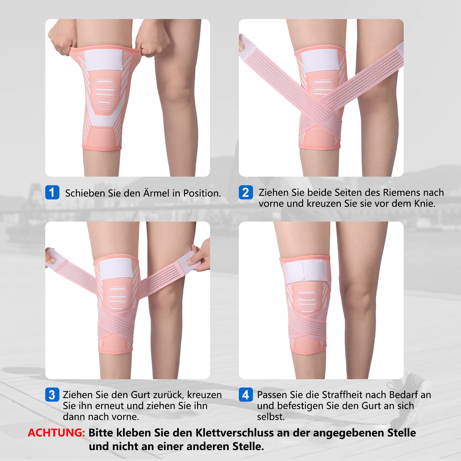 Genouillère Sport pour femmes et hommes 1 Paire Attelle Genou Bandage Élastique Réglable Genouillère de Compression pour les lésions ligamentaires, Déchirure du Ménisque, Arthrose (noir, M)