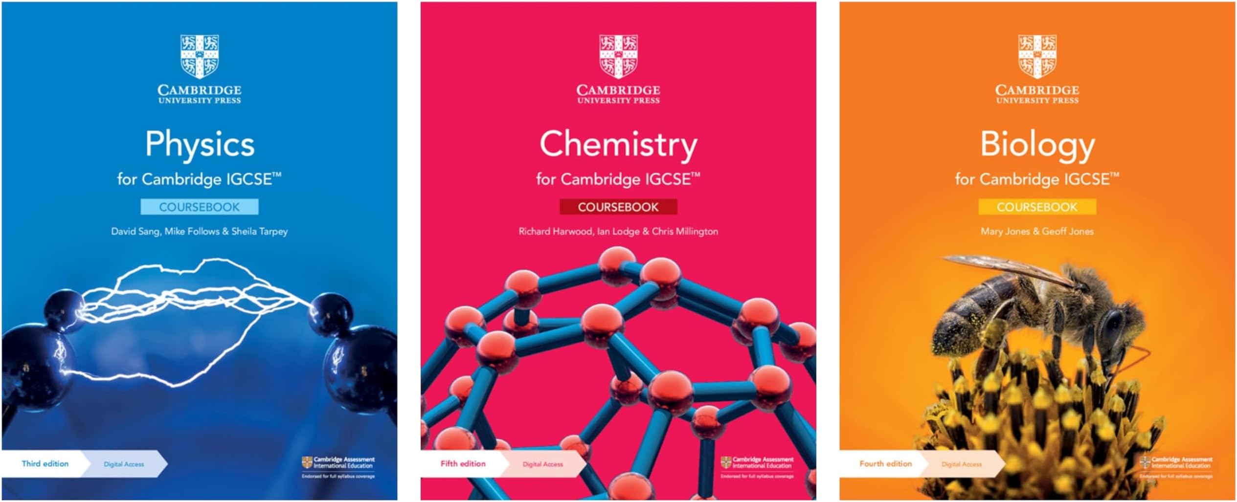 Combo of Cambridge IGCSE PHYSICS, CHEMISTRY & BIOLOGY Coursebooks