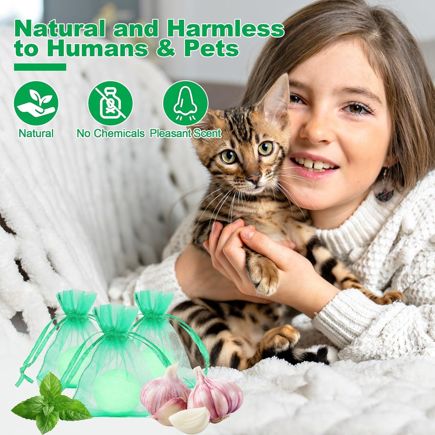 TEZORA 10 Pack Cat Repellent Outdoor, Natural Peppermint Oil Cat Deterrent Outdoor Indoor, Anti Cat Scratch for Furniture, Keep Cats Off Yard Garden Lawn Plants 4