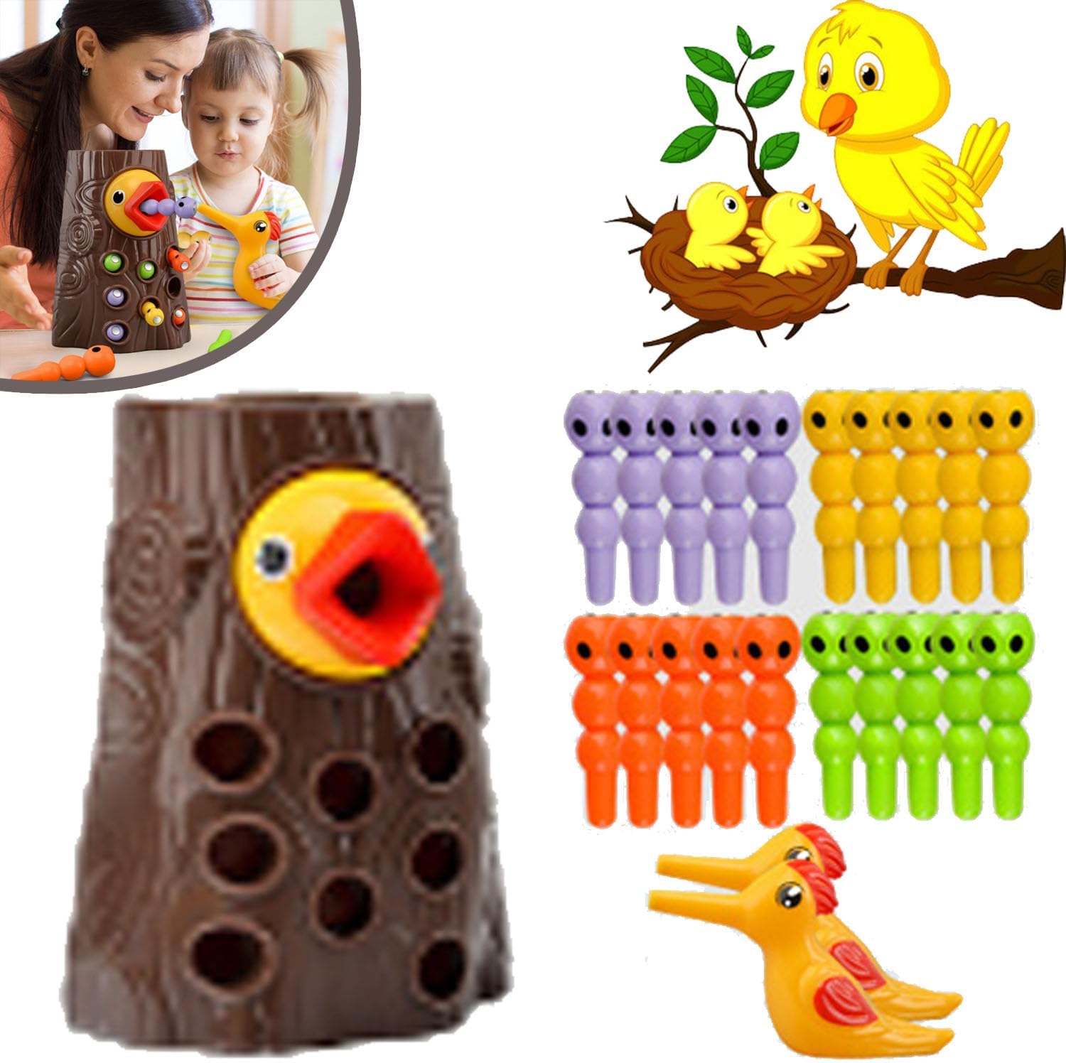 HVZZ Woodpecker Toy, 2024 New Woodpecker Worm Toy