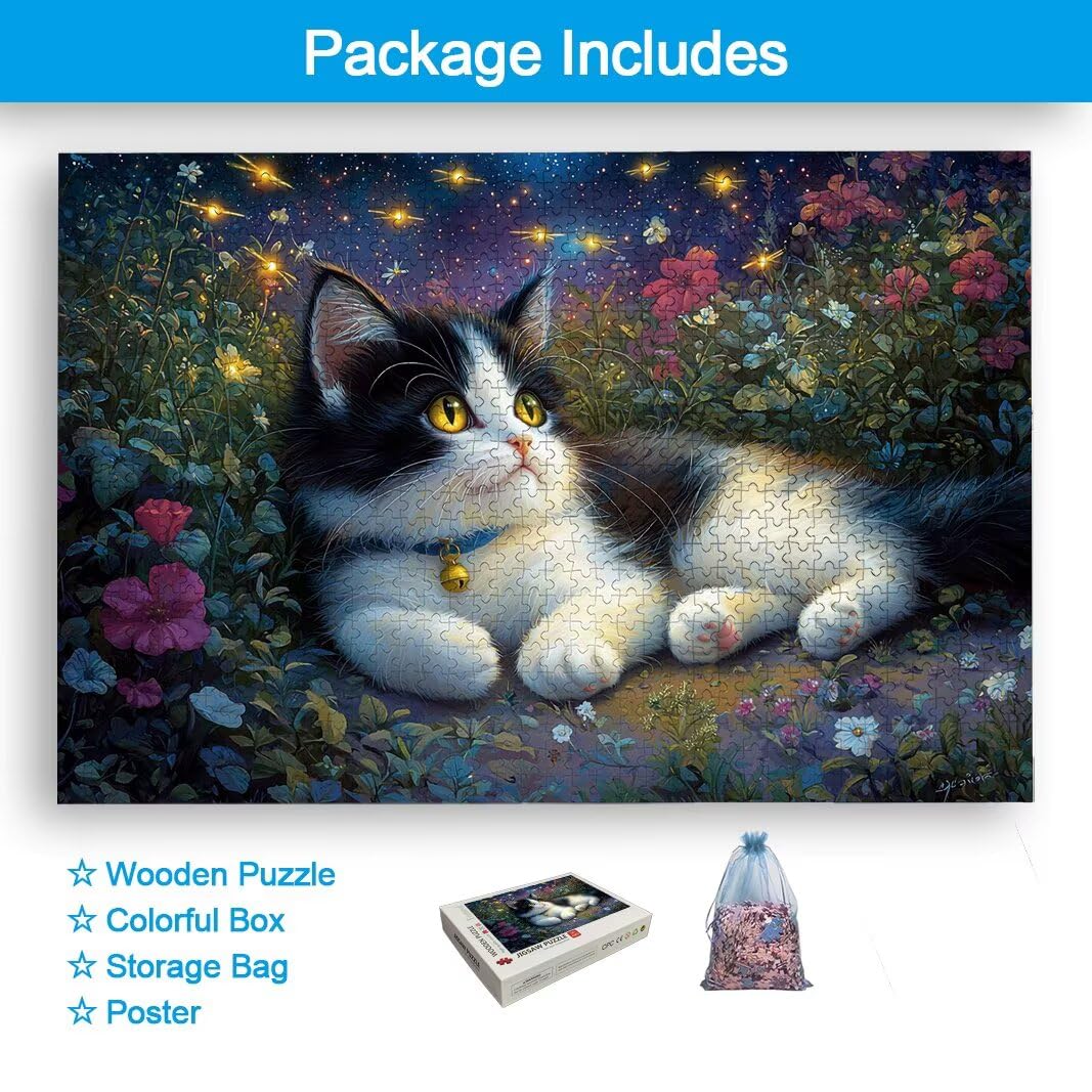 Puzzle 2000 Piezas, Puzzle Gato de Madera para Adultos, Regalos -2572