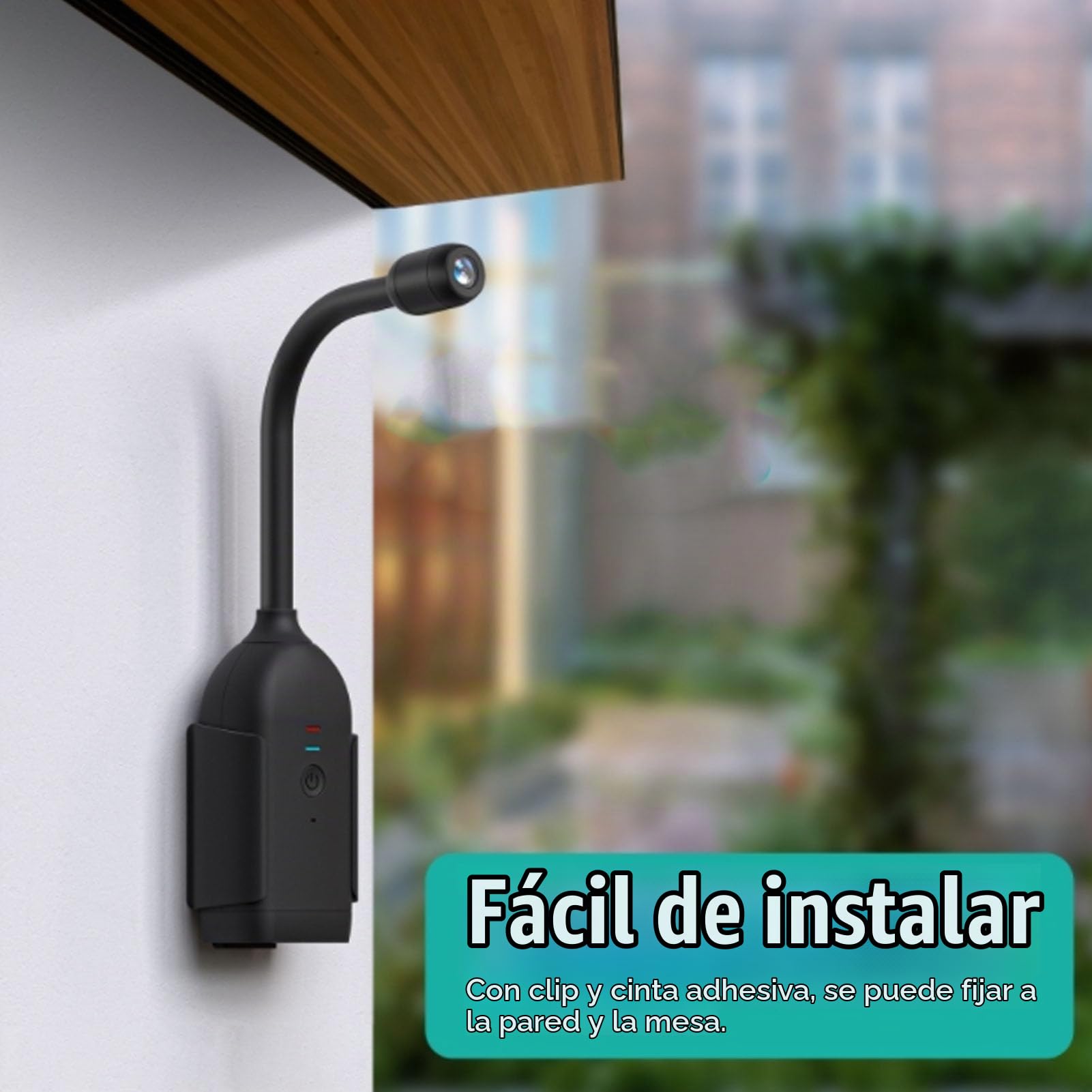 Mini Cámara Oculta, Cámara de Seguridad WiFi 1080P con Lente Panorámica de 360 ​​Grados, Intercomunicador Bidireccional, Cámara Interior Inalámbrica